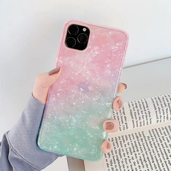 Iphone 11 Case Ombre Shell Pink Green - Picture 7 of 8